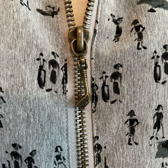 Rare Vintage Line-Up For Sport Golf All Over Print Jacket Bomber Zip Large Grey - Picture 3 of 10